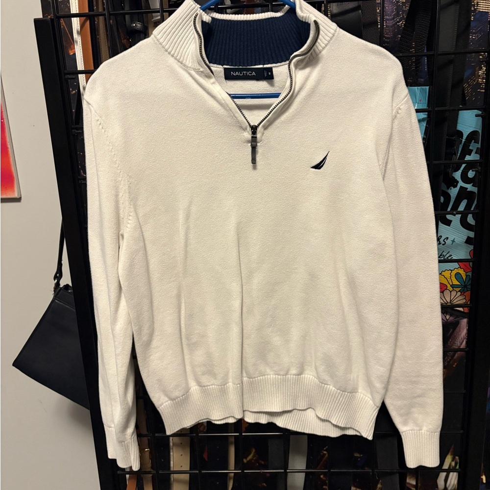 Nautica Men's Cream Zip-Up Sweater